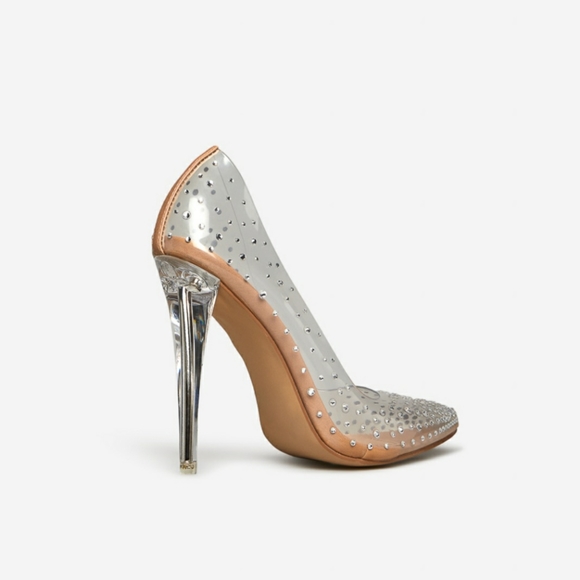 Aileana Pointed Toe Clear Pumps - Picture 3 of 7